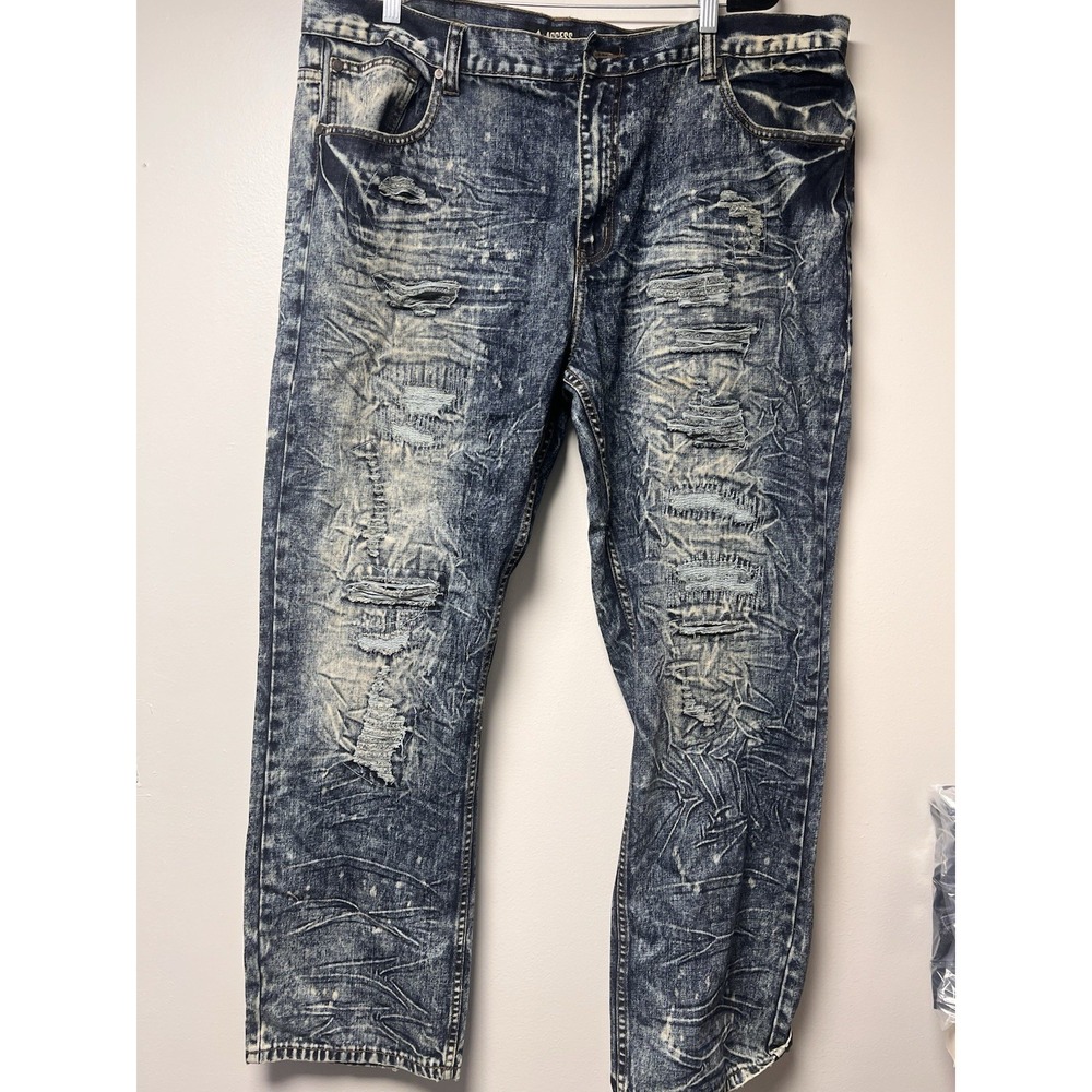 Access Men's Y2K Acid‎ Wash Blue Jeans Size 44x32 grundge